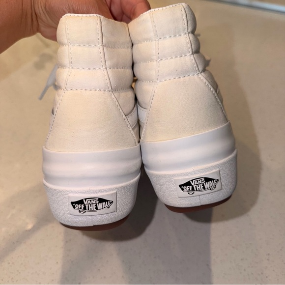 Vans Sk8-Hi Stacked Platform High Top White Canvas Men’s 9 / Women’s 10.5 - Picture 6 of 11